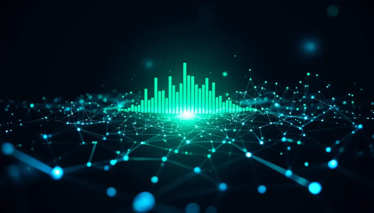 Spotify and Meta logos merging with glowing AI neural network connections on a dark digital background.